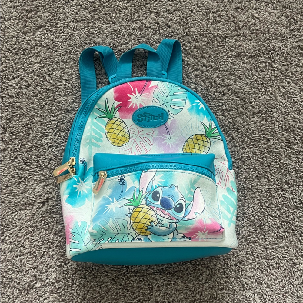 Disney Stitch Pineapple Backpack - Blue and Pink